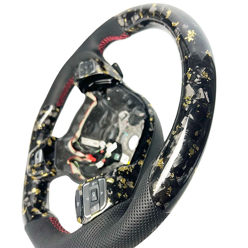 Gold Forged Carbon Custom Sports Car For Volkswagen VW Golf MK6 Carbon fiber steering wheel