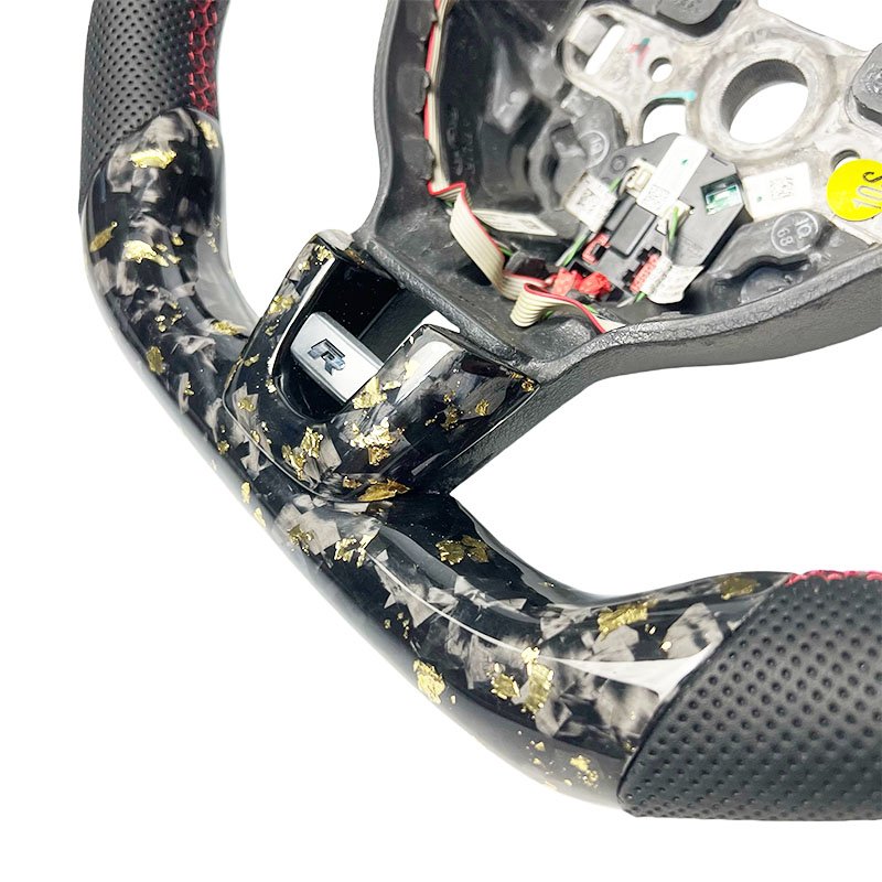 Gold Forged Carbon Custom Sports Car For Volkswagen VW Golf MK6 Carbon fiber steering wheel