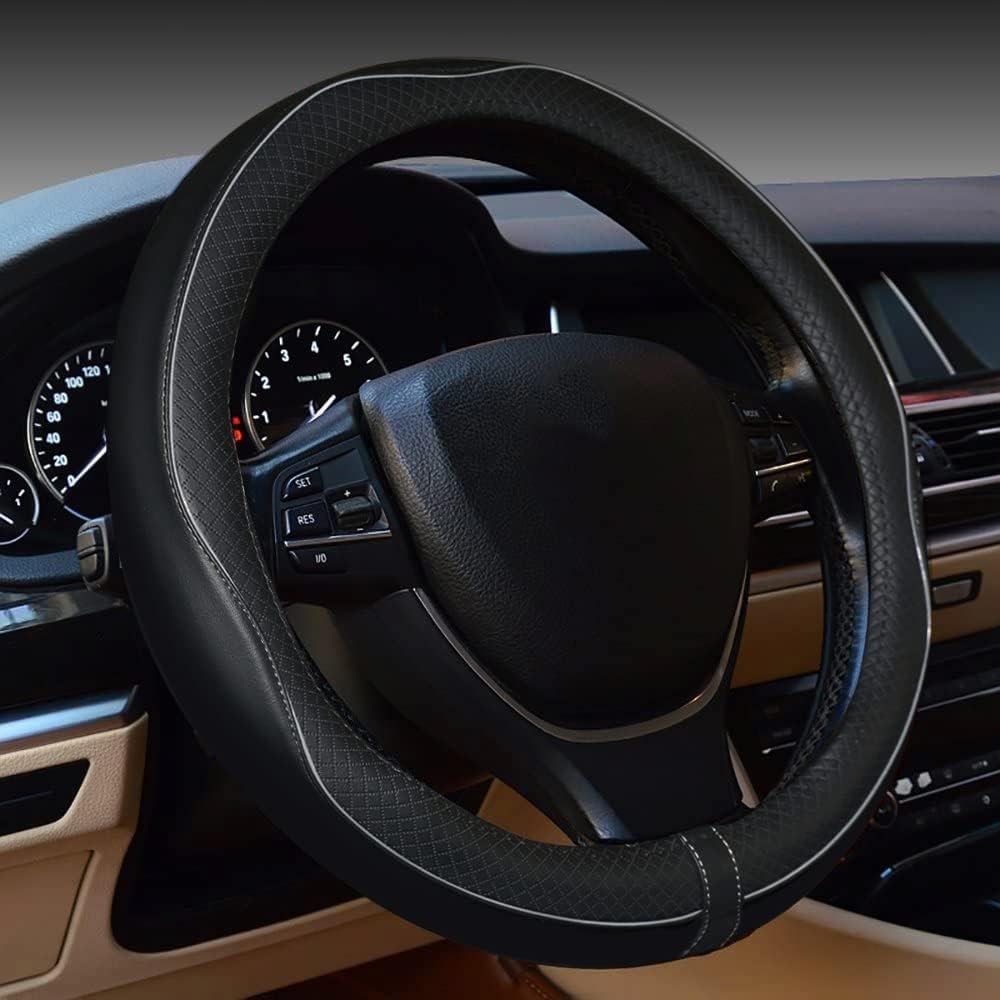 Car Steering Wheel Cover, Anti-Slip, Safety, Soft, Breathable, Heavy Duty, Thick, Full Surround, Sports Style