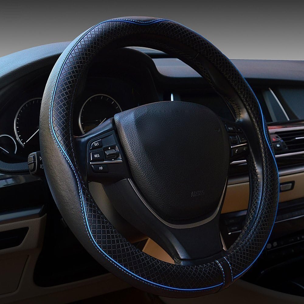 Car Steering Wheel Cover, Anti-Slip, Safety, Soft, Breathable, Heavy Duty, Thick, Full Surround, Sports Style