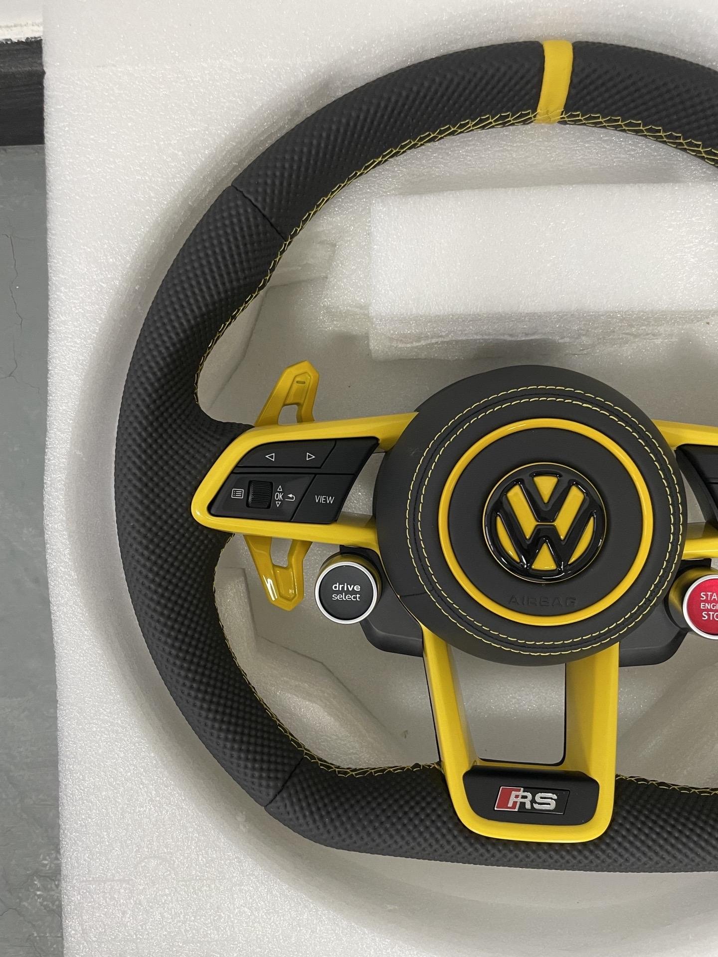 Full Leather Carbon Fiber Steering Wheel for Volkswagen VW Polo MK Golf 5 6 7 7.5 6R R Passat CC Gti Gte