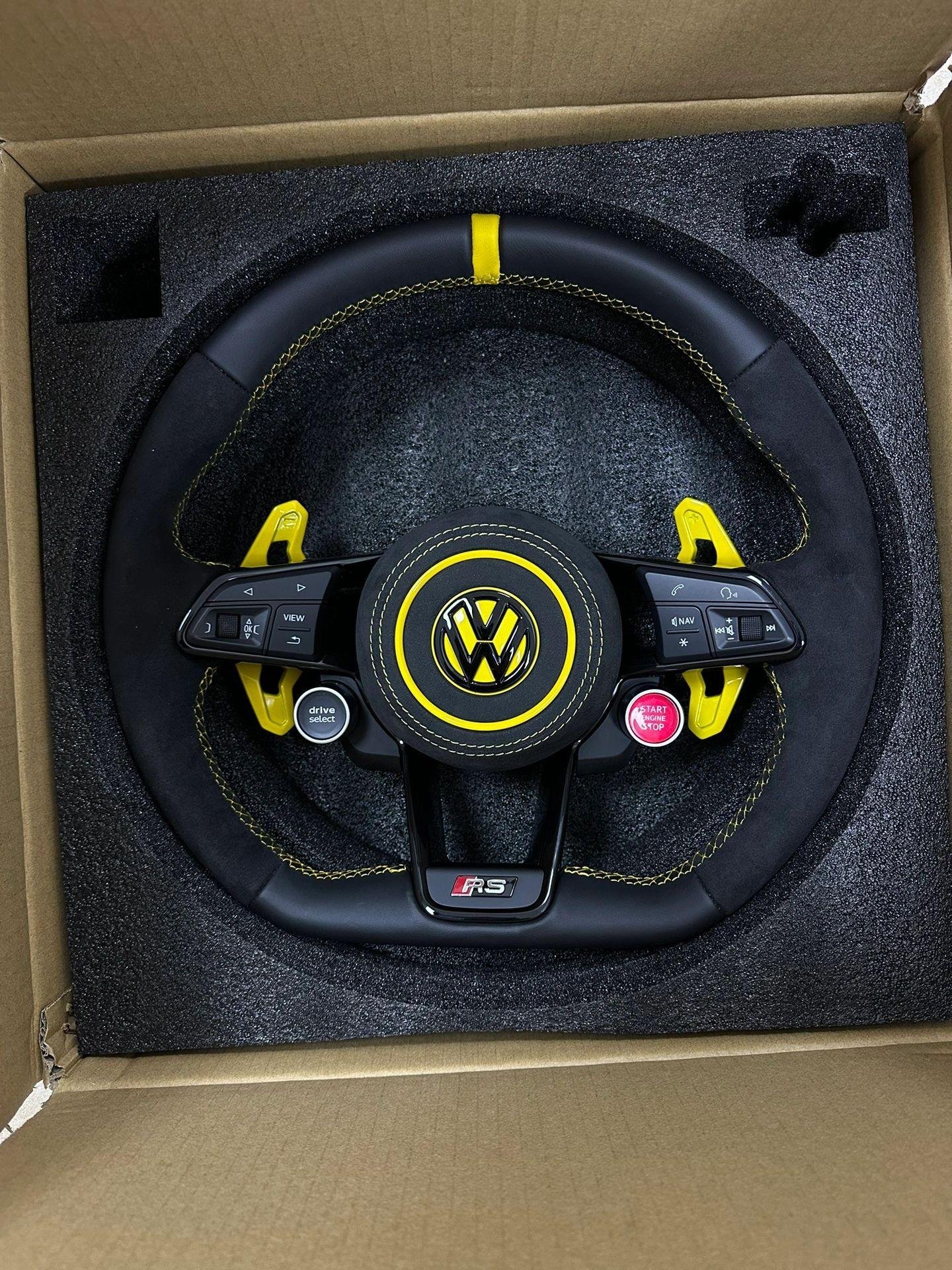 Full Leather Carbon Fiber Steering Wheel for Volkswagen VW Polo MK Golf 5 6 7 7.5 6R R Passat CC Gti Gte