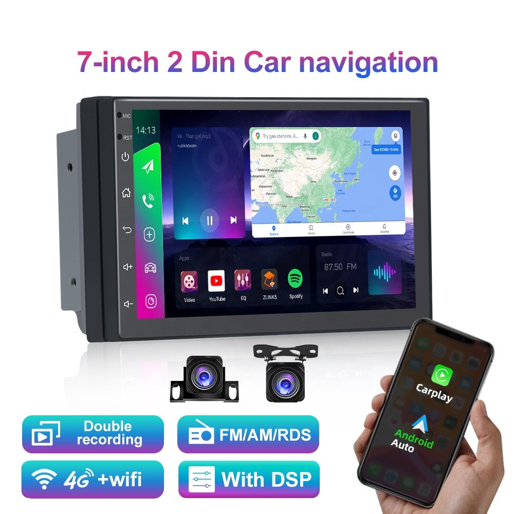 JYT 7Inch 8Core Ram 4Gb Rom 64Gb 4G Bt5.0 Android 10.0 Carplay Double Din Android Car Radio Player