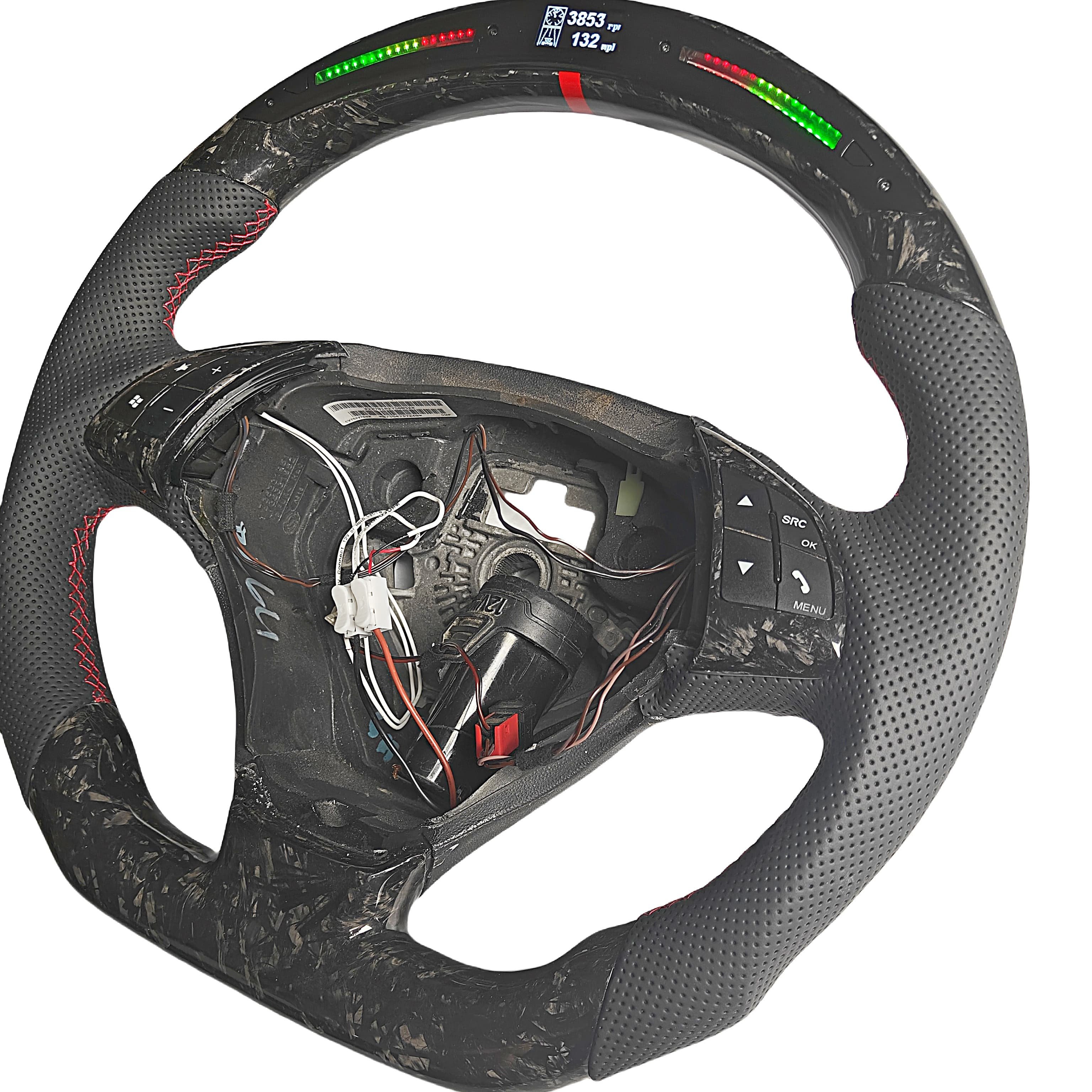 Custom 100% Real Carbon Fiber Leather Alcantara LED Performance Display Car Steering Wheel Fit for Fiat Abarth 595 595C 695