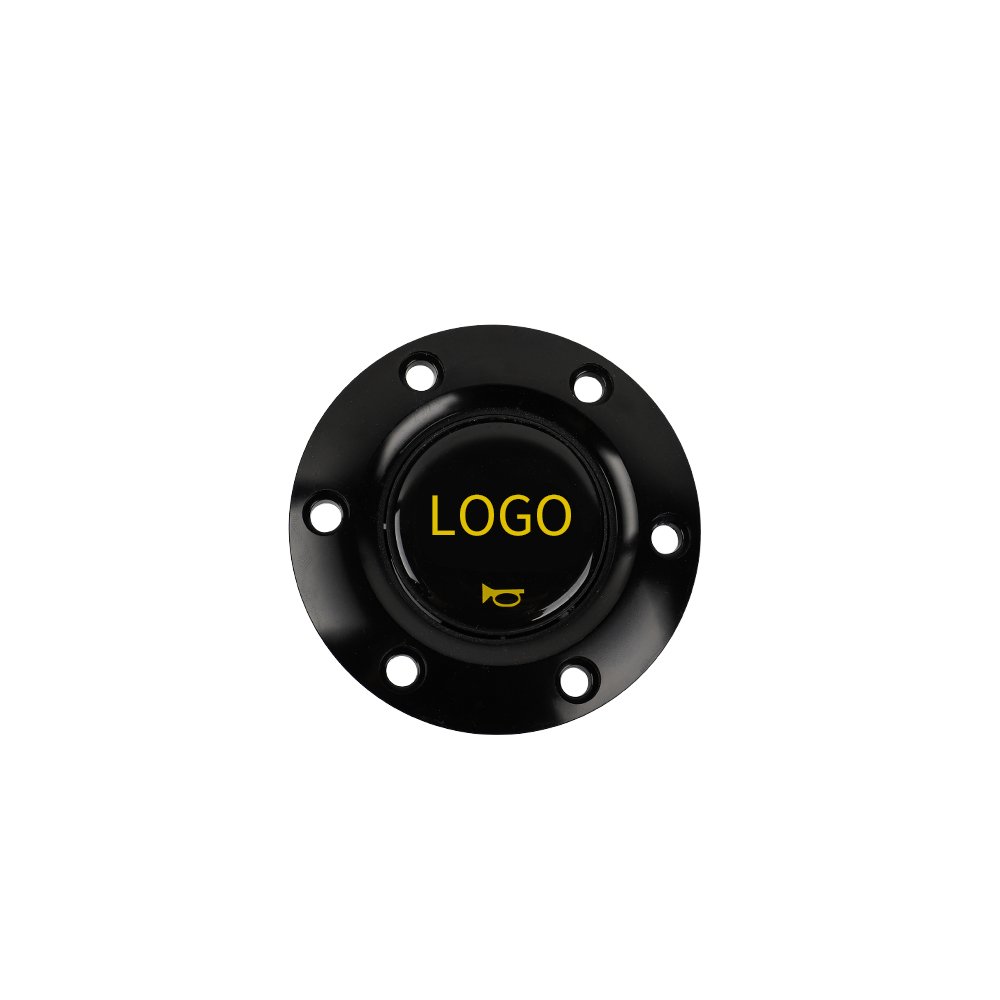 CAN CUSTOM 340mm Flat Racing Caliber Black And Yellow PVC Car Brand Universal Suede Leather Drifting Car Steering Wheel