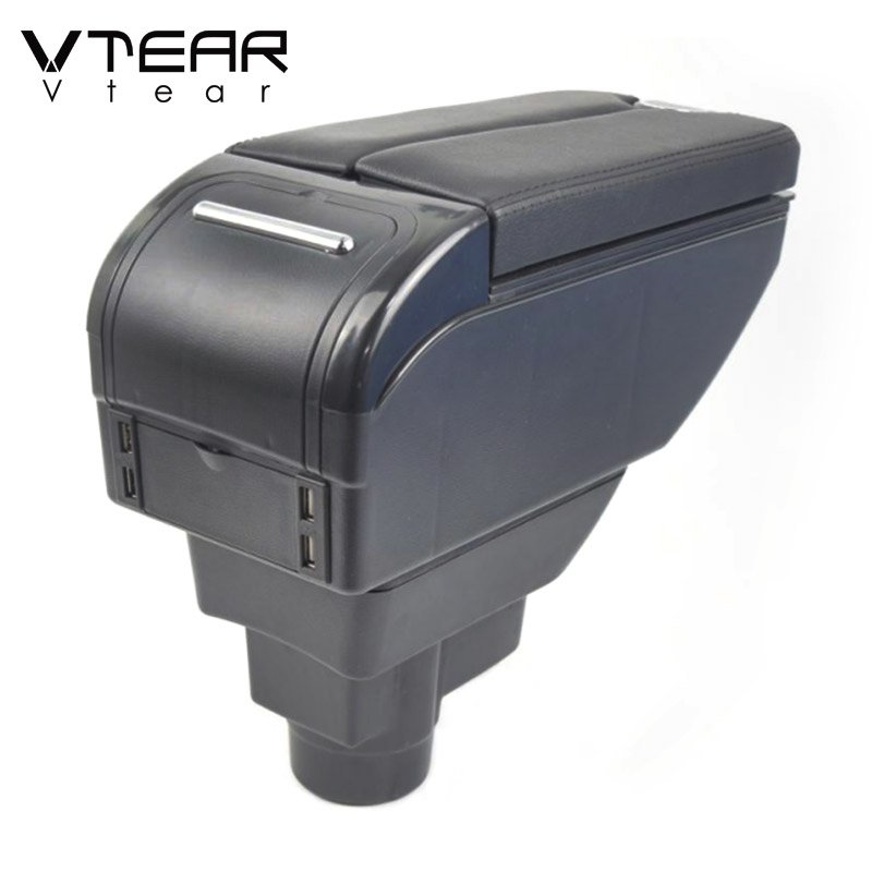 Vtear for Opel Corsa Accessories Armrest Box Center Console ABS Storage Box Automobile Interior Leather Arm Rest Car-styling Car