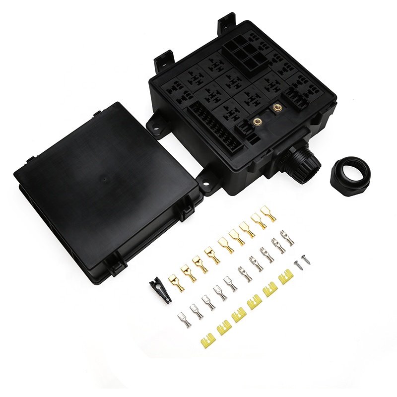 15 Ways Waterproof Slot Relay Box 15 Relays 16 Blade Fuses and 1 ANS Fuse 6 Fuse Link for Automotive Marine and Boat