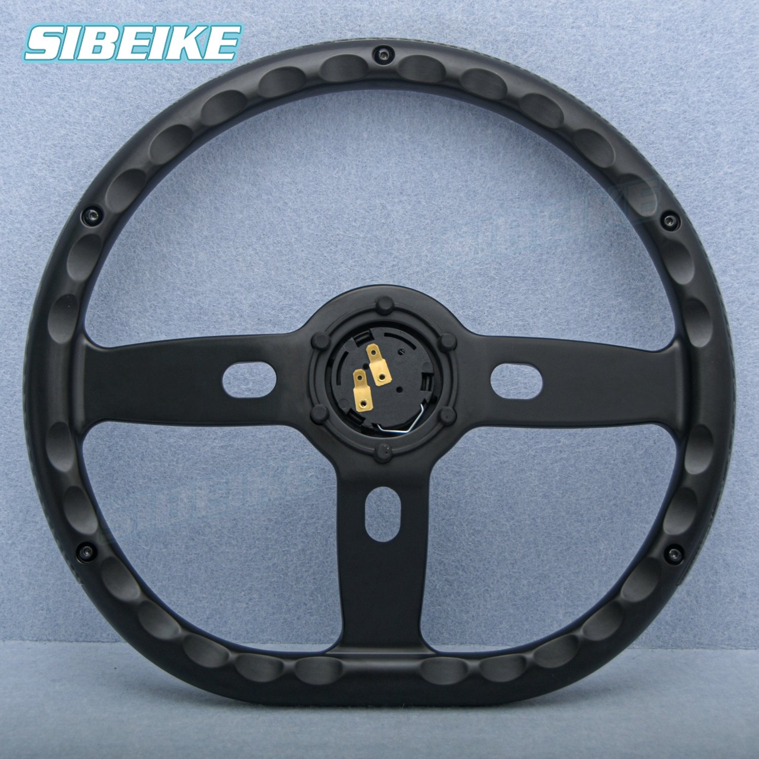 NEW Classic Vintage D Shape Wood Style Steering Wheel 14inch JDM Carbon Film Sports Steering Wheel Chrome Spoke