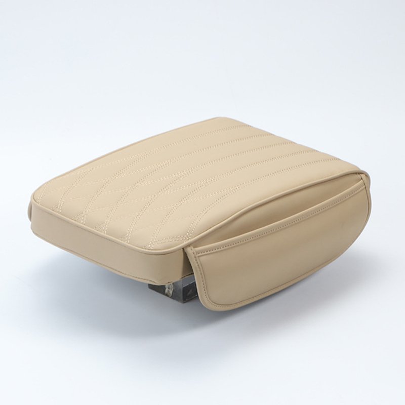 Universal Nappa Leather Car Accessories Front Central Armrest Cushion Mat 32*18*4.5cm Memory Foam Side Storage Increases Height