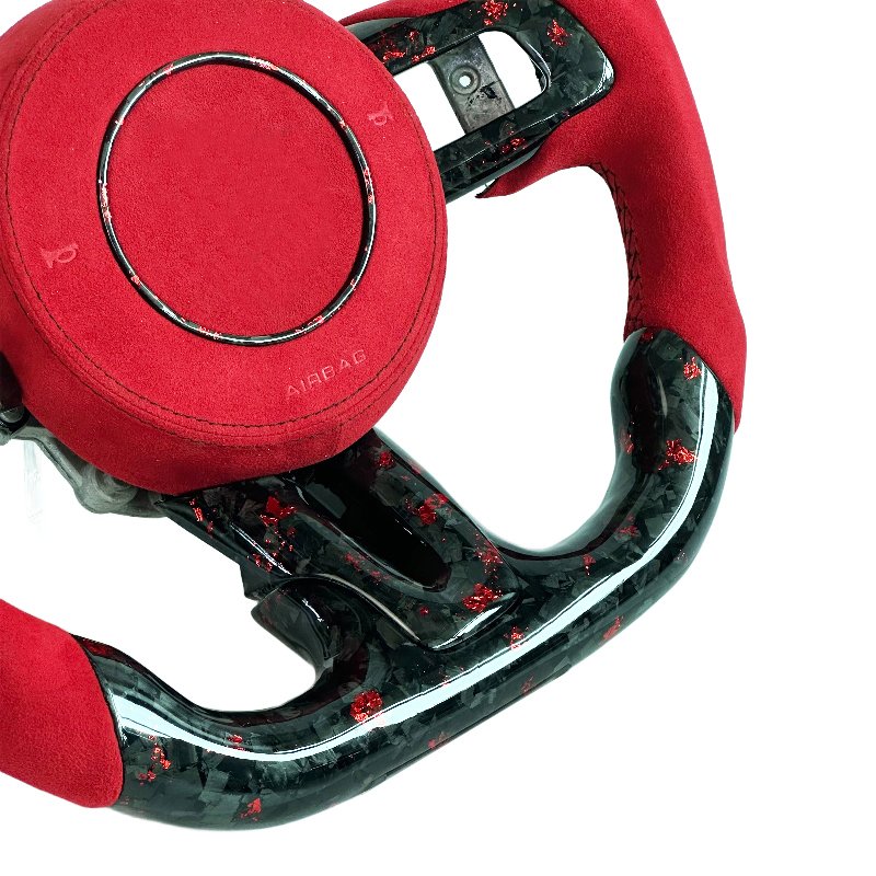 Factory wholesale Red Suede Leather Carbon Fiber Steering Wheel for Ford Mustang GT 20s cobra Shelby Car Steering Wheel