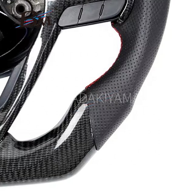 Led Black Glossy Carbon Fiber For Jeep Grand Cherokee Custom Steering Wheels 2014 2015 2016 2017 2018 2019 2020 2021 2022 2023+