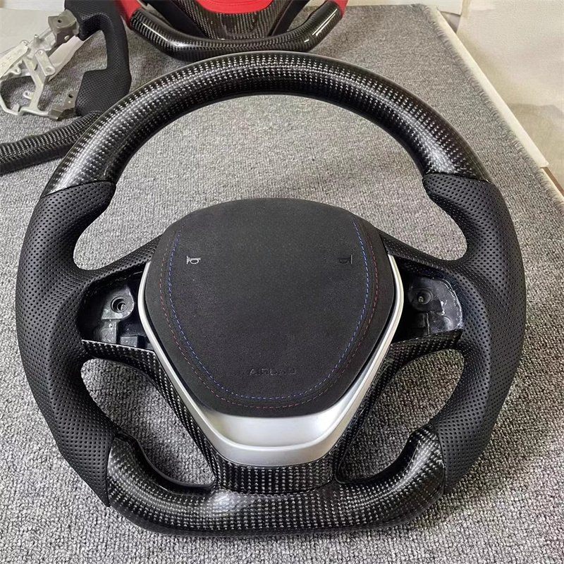 For BMW GT F10 F11 F07 F18 F06 F12 F13 F01 F02 F03 F04 5 6 7 Series Customization Carbon Fiber Leather Steering Wheel