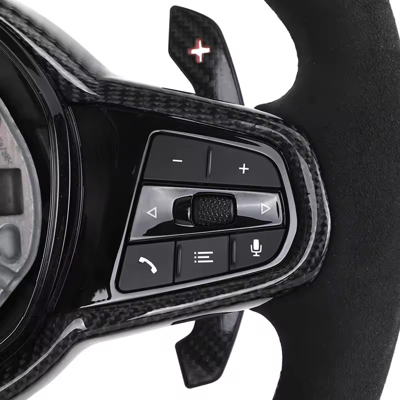With Carbon Shift Paddle M Sport Alcantara Leather Steering Wheel for BMW M5 F10 F90 M6 F06 F12 F13 F11 F07 F01 F02 F03 F04 LCI