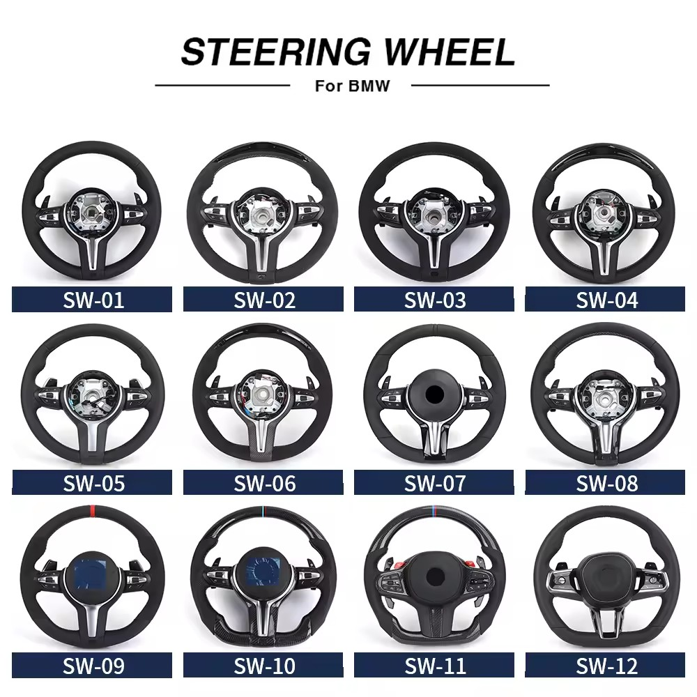 With Carbon Shift Paddle M Sport Alcantara Leather Steering Wheel for BMW M5 F10 F90 M6 F06 F12 F13 F11 F07 F01 F02 F03 F04 LCI