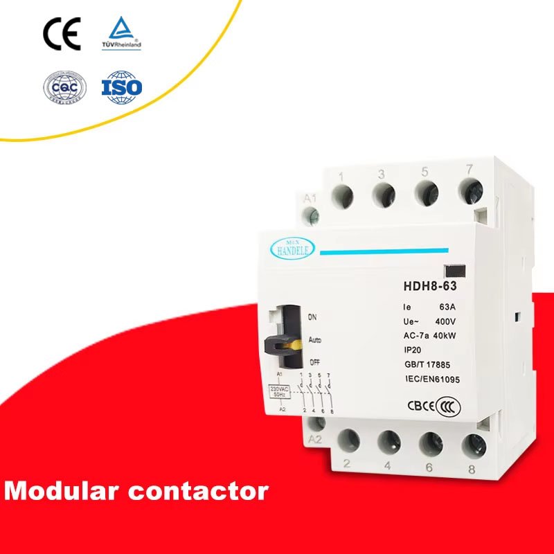 Hot Sell 4P 63A Contactors 400V AC Coil DIN Rail Contactor Home Use Modular AC Contactor Relays Starters With Manual