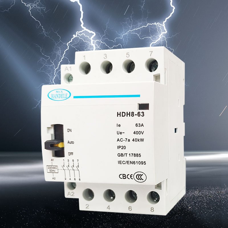 Hot Sell 4P 63A Contactors 400V AC Coil DIN Rail Contactor Home Use Modular AC Contactor Relays Starters With Manual