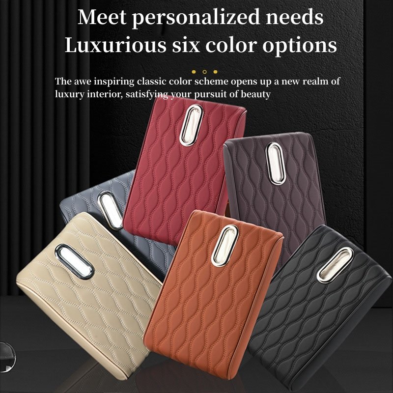 Memory Foam Extender Cushion Protector Tissue Holder Facial Napkin Holder Leather Armrest Box Mat Car Center Console Box Cover