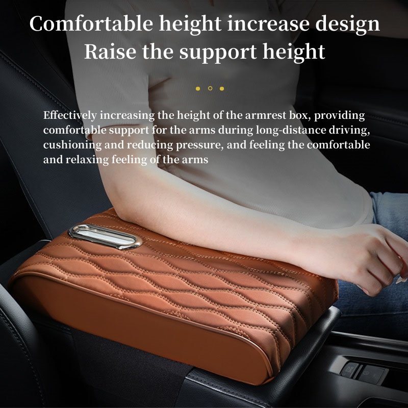 Memory Foam Extender Cushion Protector Tissue Holder Facial Napkin Holder Leather Armrest Box Mat Car Center Console Box Cover