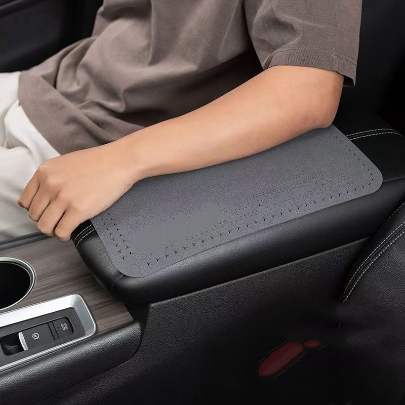 Car Armrest Box Cushion Suede Car Center Armrest Box Protective Pad Interior Supplies Universal