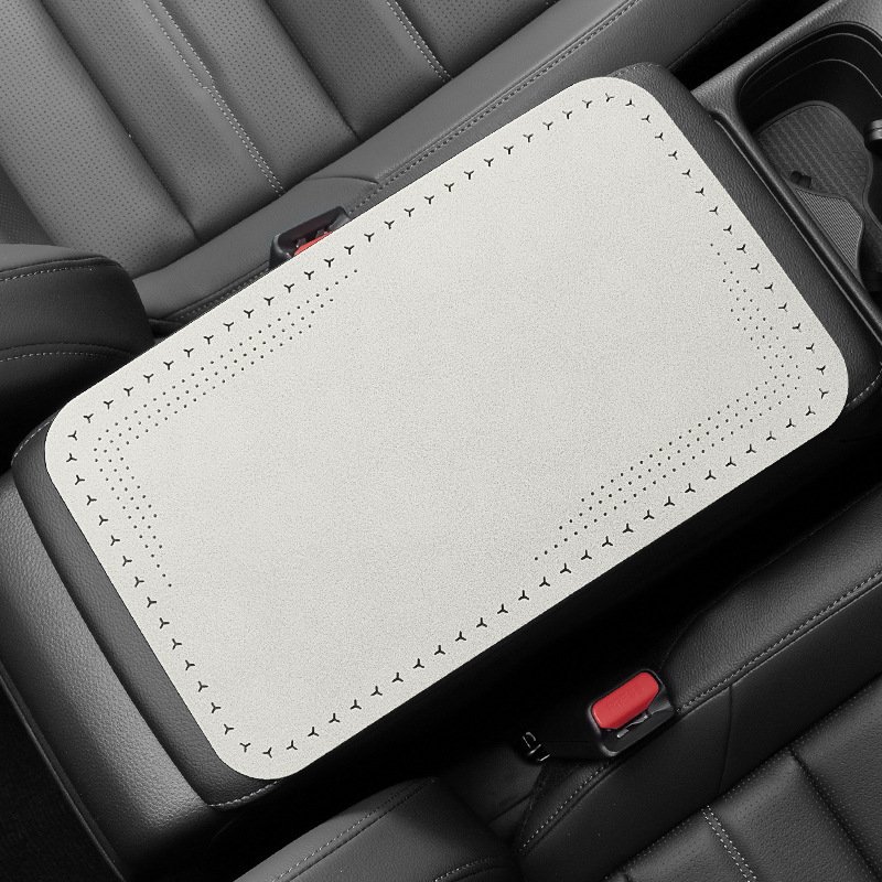 Car Armrest Box Cushion Suede Car Center Armrest Box Protective Pad Interior Supplies Universal