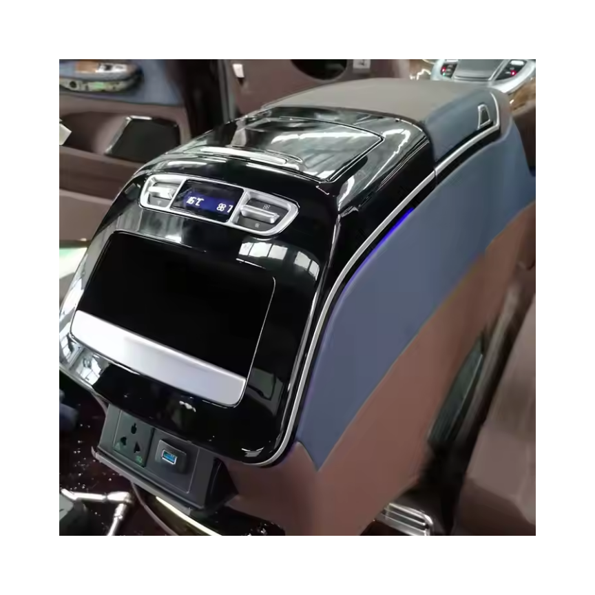 Refrigerator with Main and Auxiliary Center Armrest Box Storage Box with Cup Holder in Automobile Business Vehicle