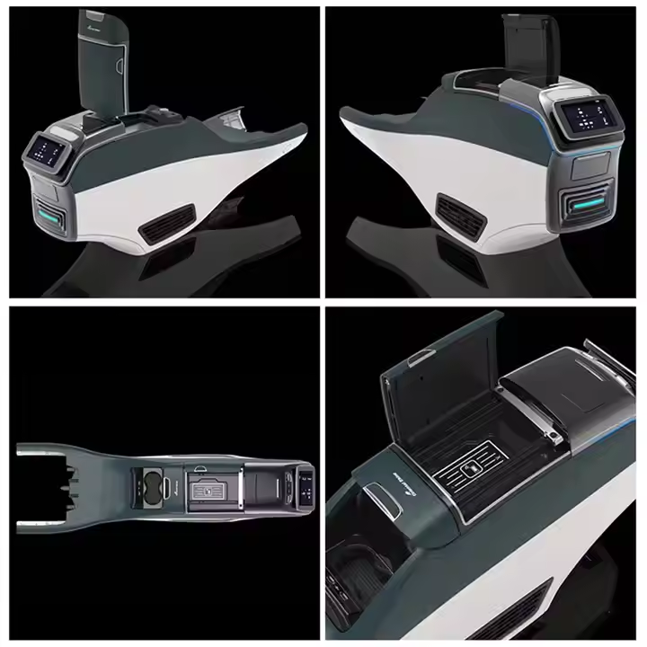 Refrigerator with Main and Auxiliary Center Armrest Box Storage Box with Cup Holder in Automobile Business Vehicle