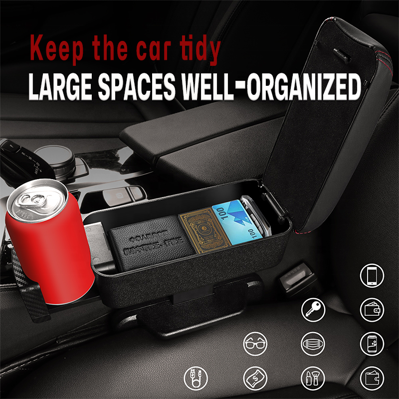 Anjuny Car Extender Console Storage Case Arm Relaxation Support Pad Car Armrest Box