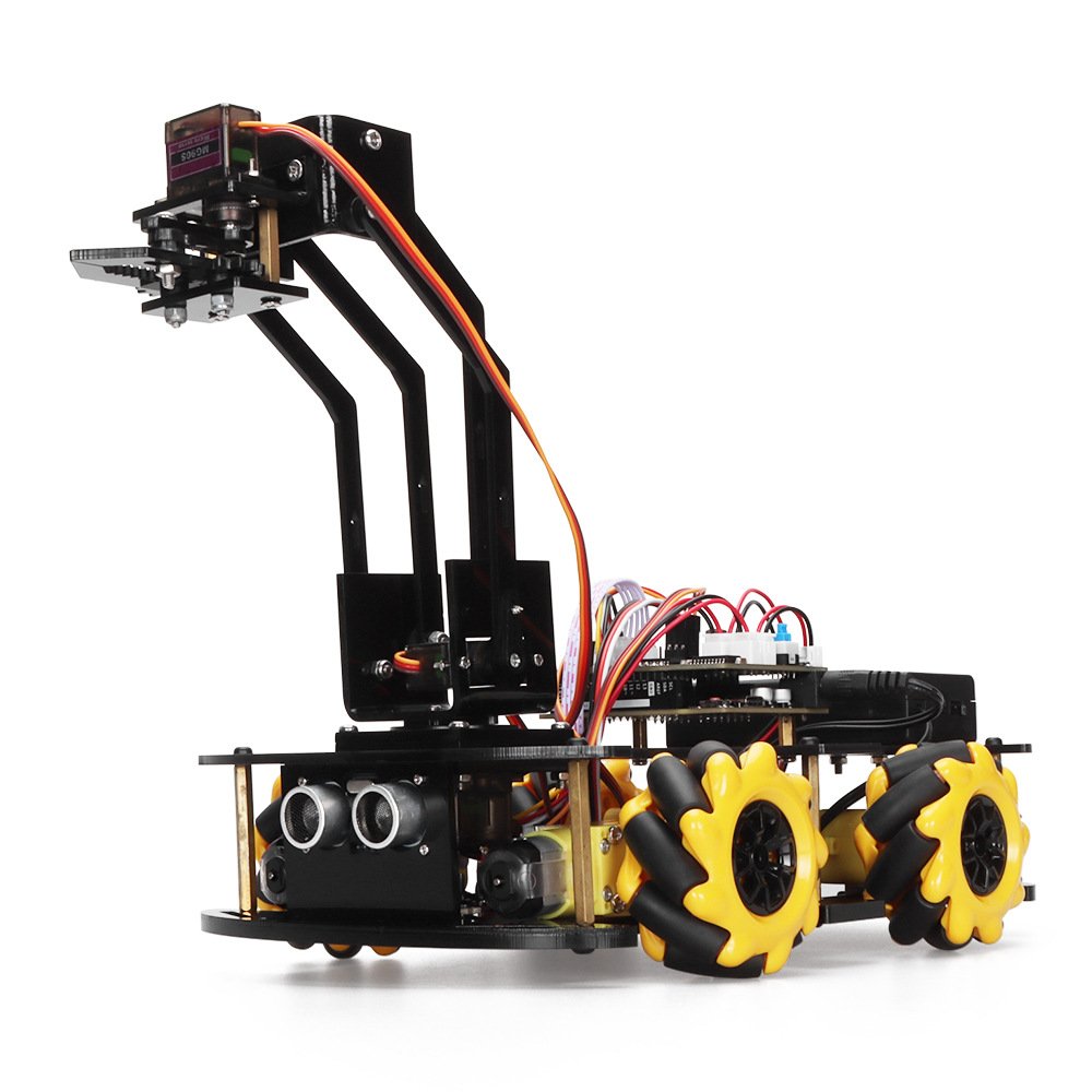 Original Compatible Wheel Mechanical Arm Robot Car Bt Smart Obstacle Avoidance Car Kit for Arduinos Mecanum