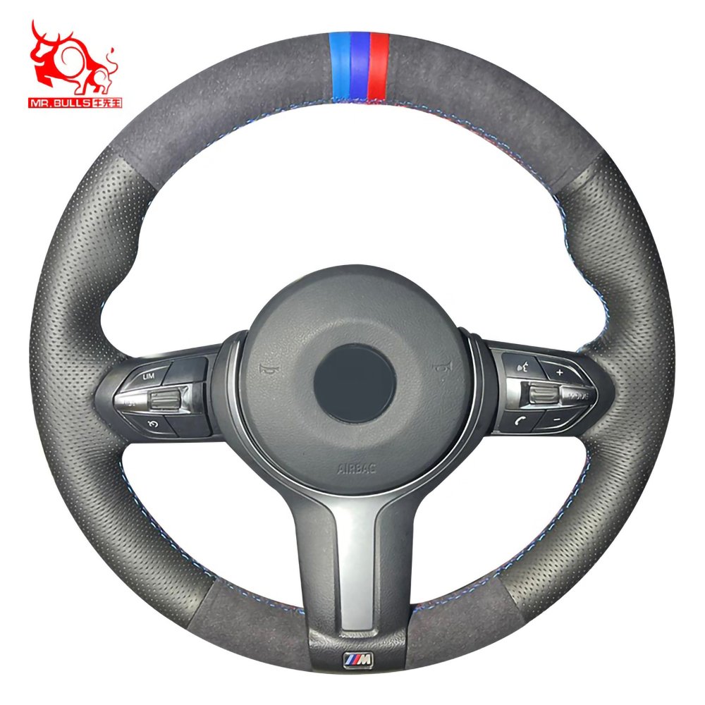 Suede Steering Wheel Cover DIY Custom Genuine Leather for BMW X1 X6 M 2-series Gran M6 Coupe X4 M40i Sports Customized Color