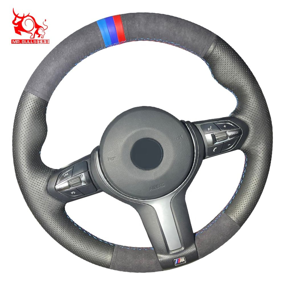 Suede Steering Wheel Cover DIY Custom Genuine Leather for BMW X1 X6 M 2-series Gran M6 Coupe X4 M40i Sports Customized Color