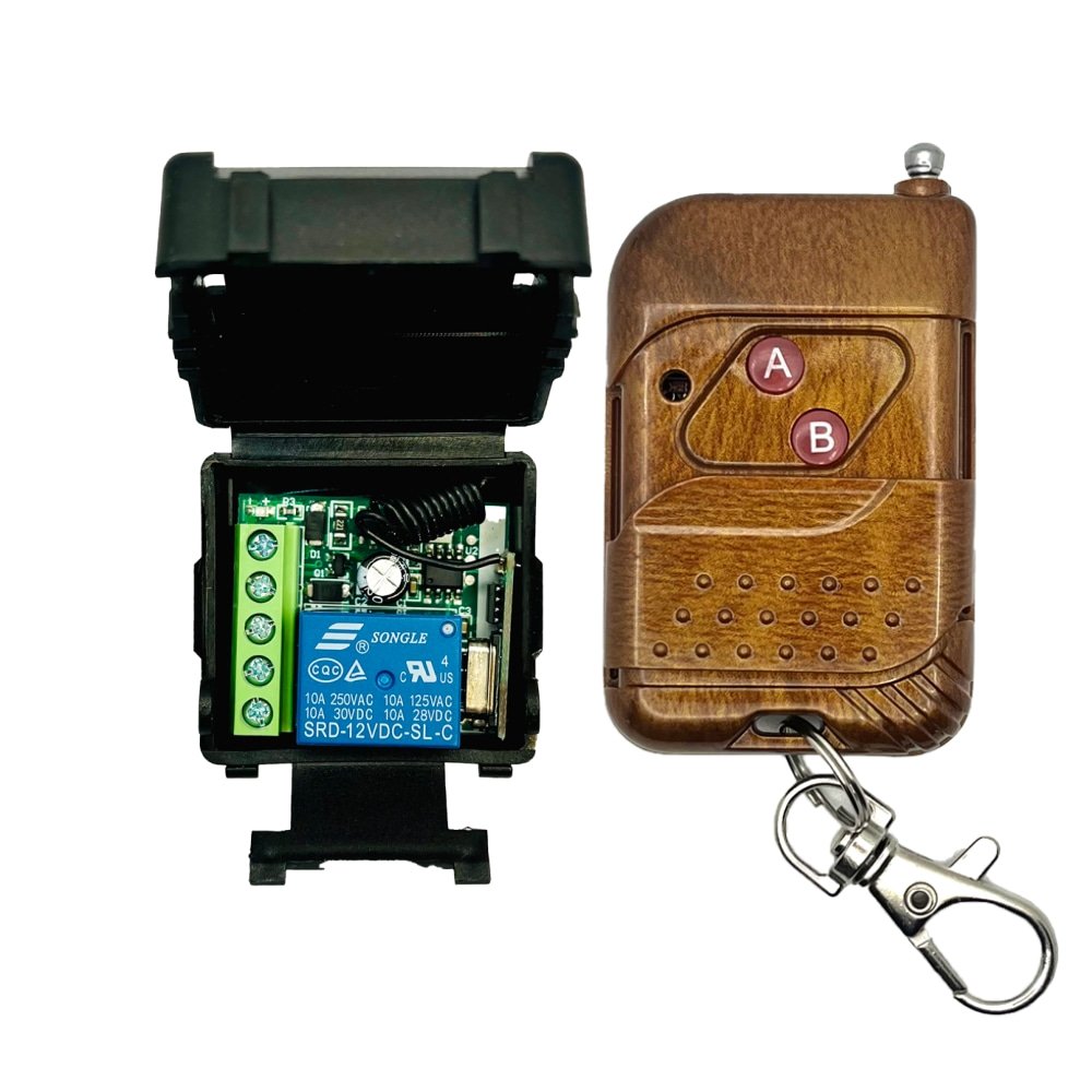 433Mhz Wireless Remote Control EV1527 Learning Code Transmitter 2 Buttons DC 12V 10A RF Relay Receiver Switch 1channel