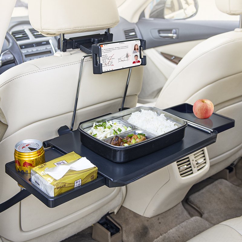 Creative design two sides drawers car Back seat laptop folding tray car seat back table