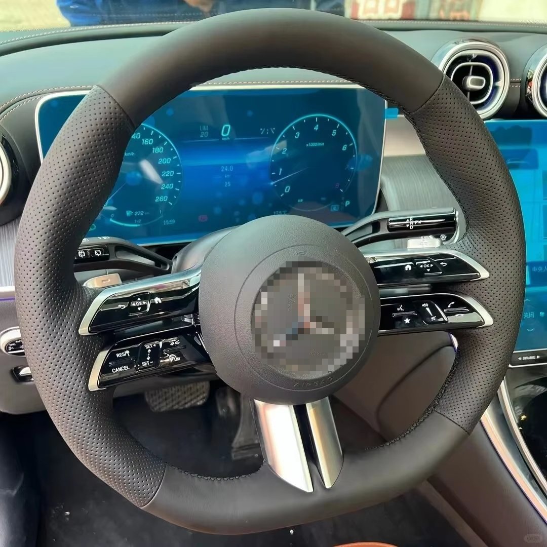 LED Leather Steering Wheel For Mercedes Benz C-Class C300 C200 C180 C260 C43 C63 W204 W205 A45
