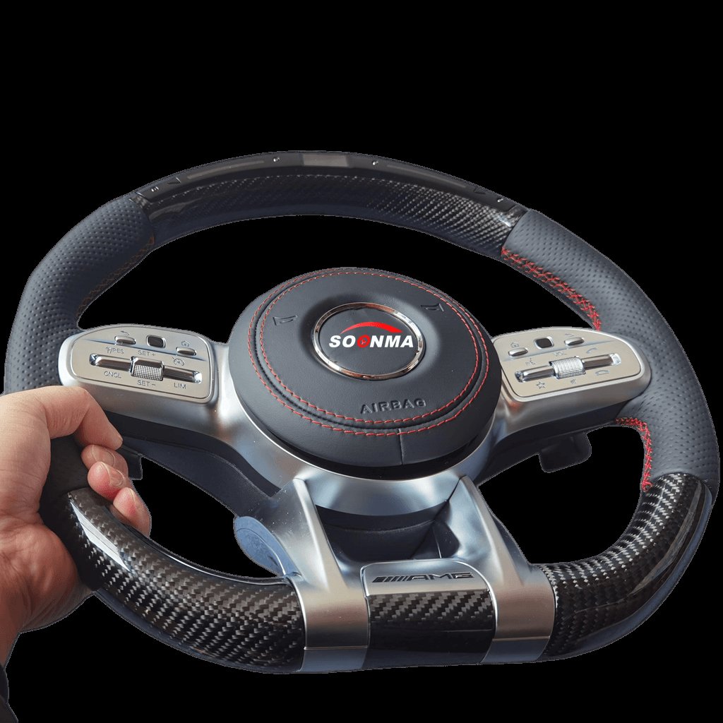 Real Leather Steering Wheel Compatible With New Mercedes Benz Amg Model Old Style Can Be Changed To New Style