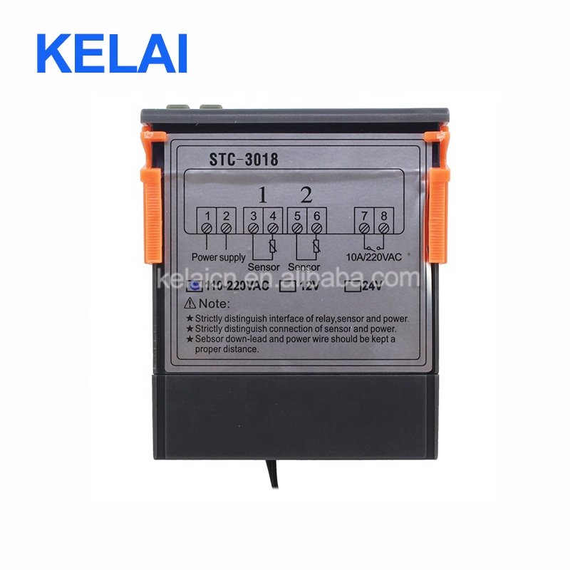 LED Auto Digital Heating/Cooling Temperature Controller C/F Thermostat for Incubator and Refrigerator Bakery STC-3018 Relay 10A