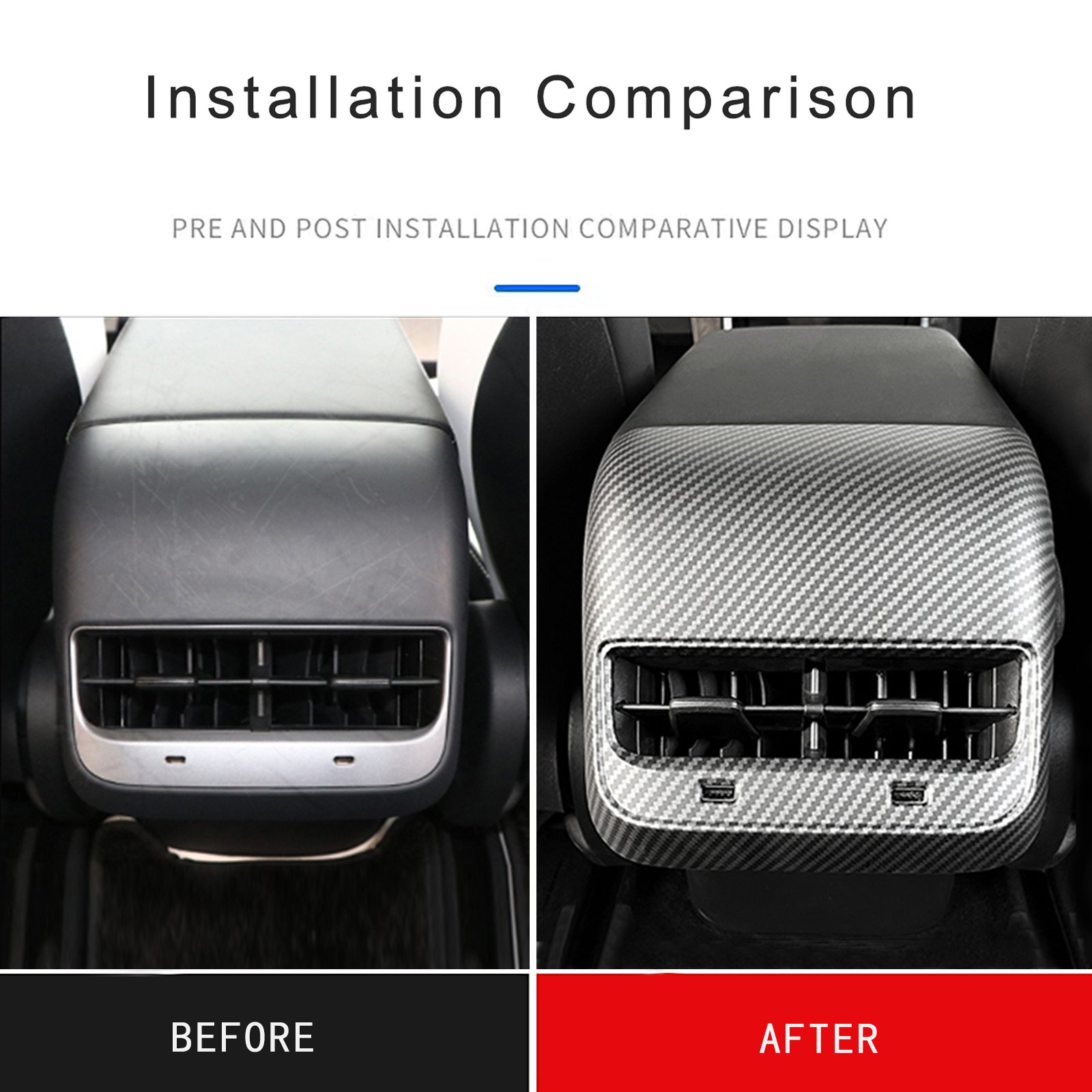 Tesla Model 3 Model Y Alcantara Backseat Vent Overlay Air Outlet Covers Interior Accessories Armrest Air Condition Vent Cover