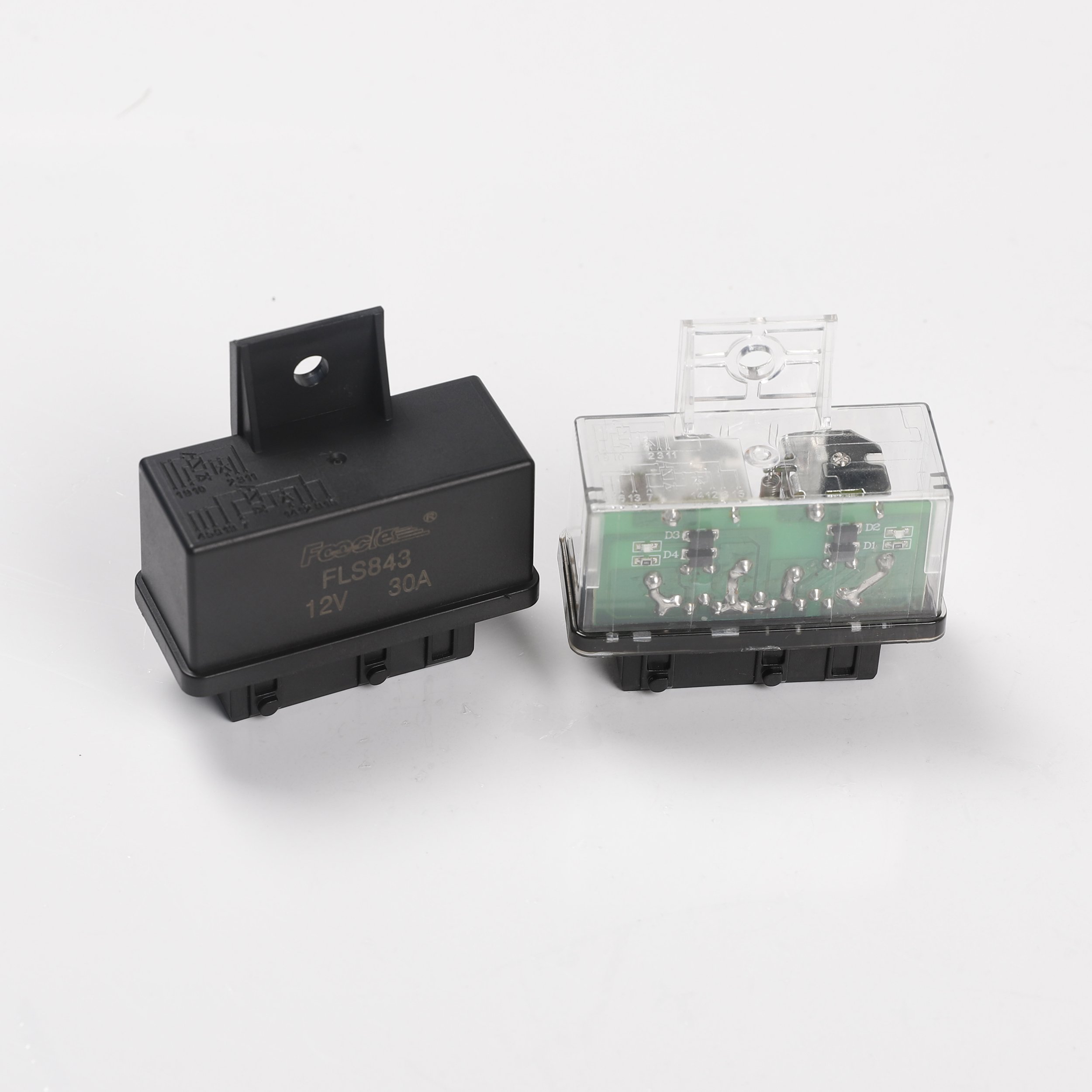 15pin Double Relay Car Condition Fan Relays Headlight Contral Relay Transparent Cover
