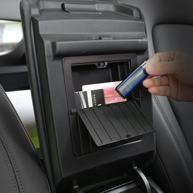 Suitable for 21 Tesla Model Y3 central control center armrest box hidden storage box storage modification accessories