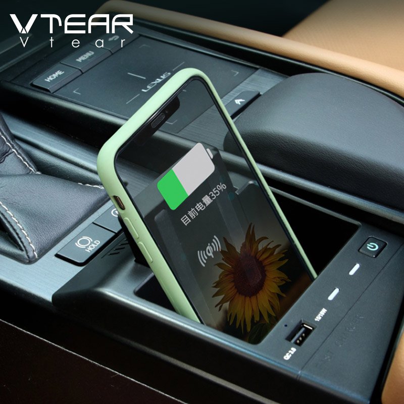 15W Fast Phone Charging QI Car Wireless Charger Interior Modification for Lexus ES ES200 ES260 250 ES300h Accessories 2021-2019