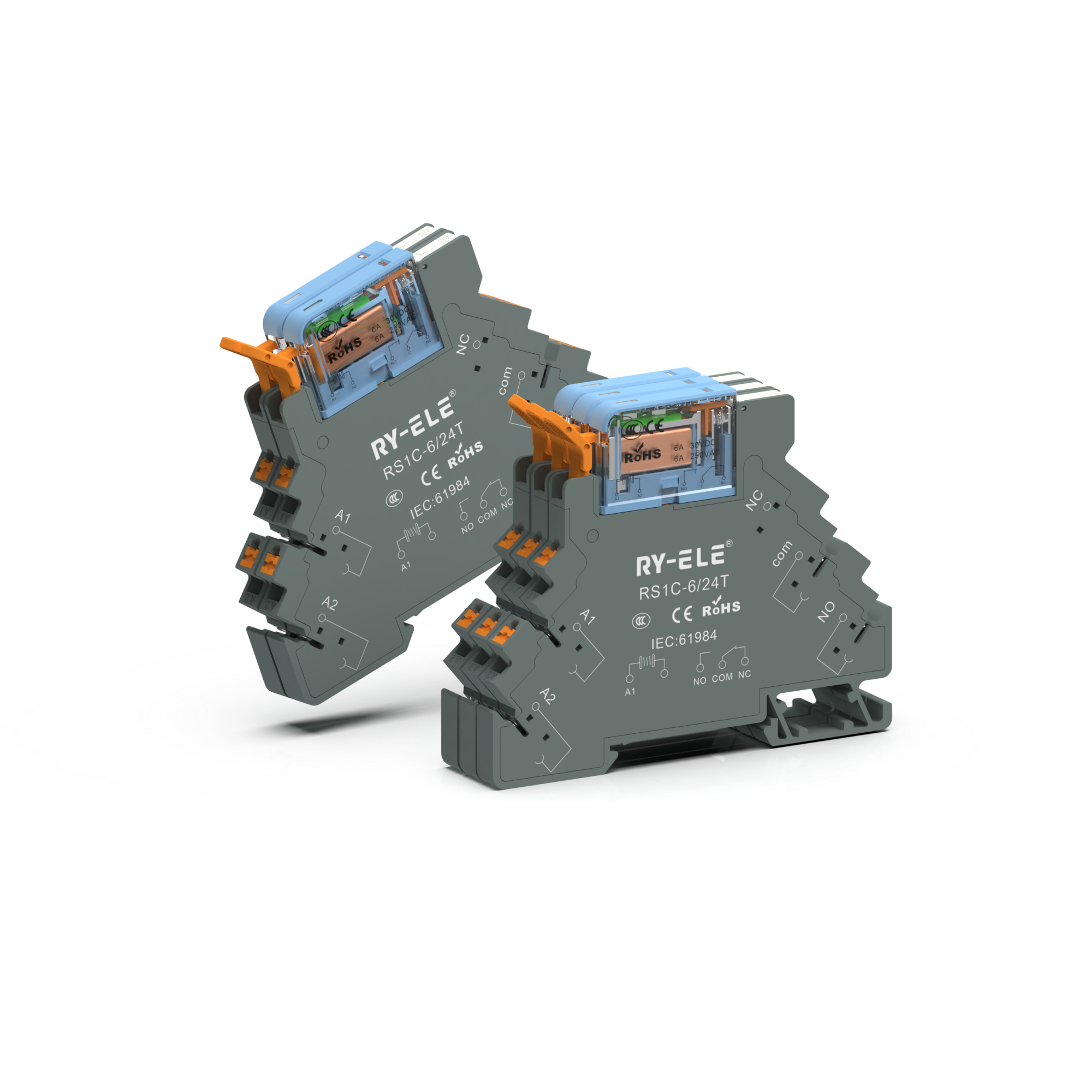 New 24V Miniature General Purpose RS1C-D6/24T RY-ELE Auto Protective Power Relay Socket 30A Contact Load Electromagnetic Relay