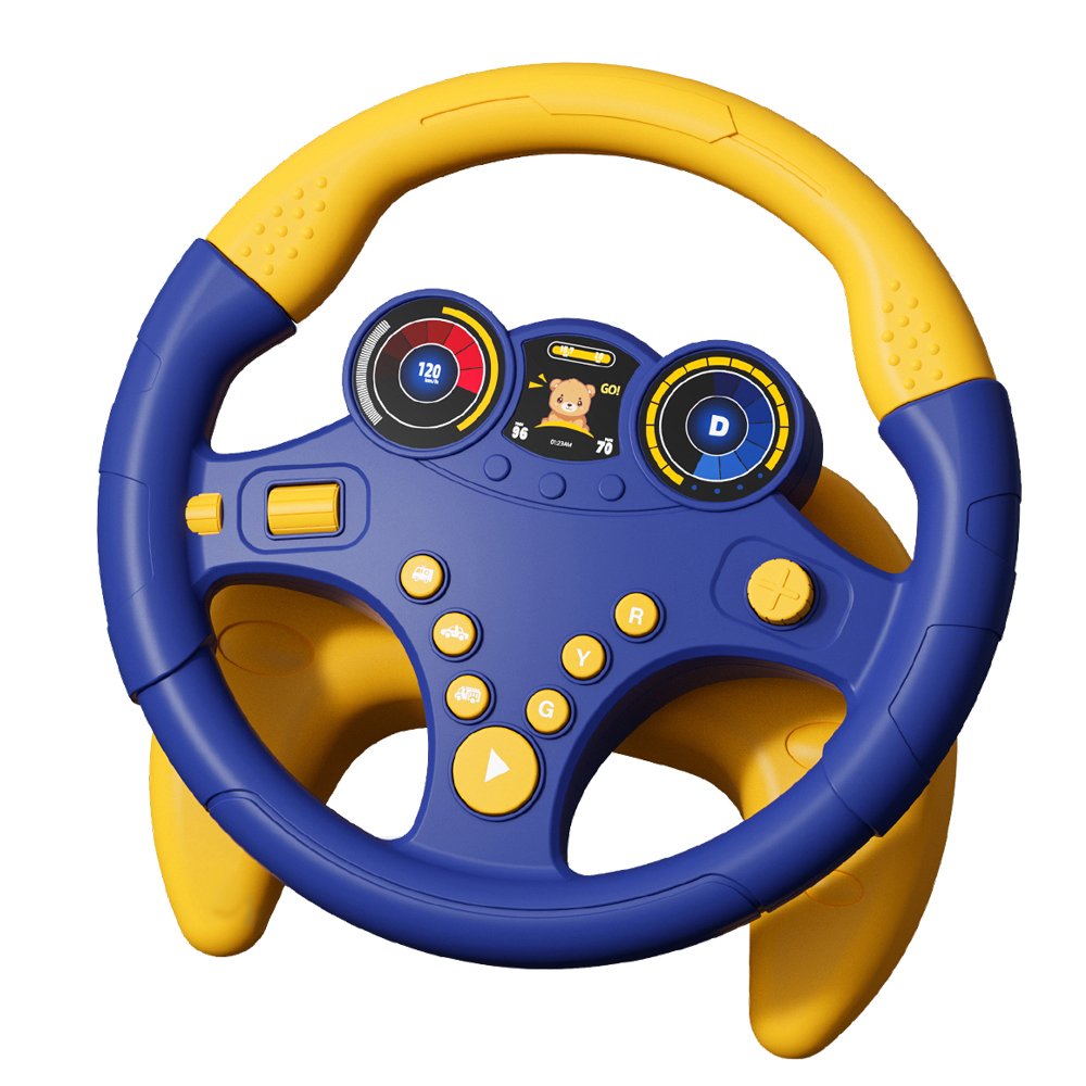 New Products Eco-friendly Fashion Educational Games Foot Pedal Simulation Driving With Light Music Steering Wheel Toys For Kids