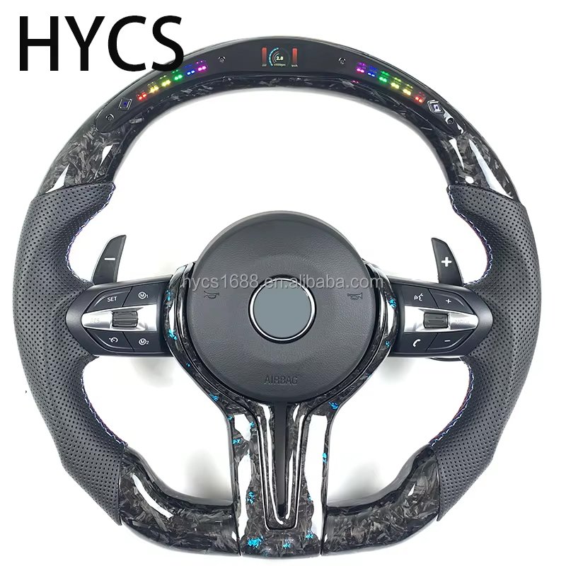 Custom Car Interior Accessories Forged LED Carbon Fiber Steering Wheel For BMW 3 Series F30 5 Series F10 F Full Series