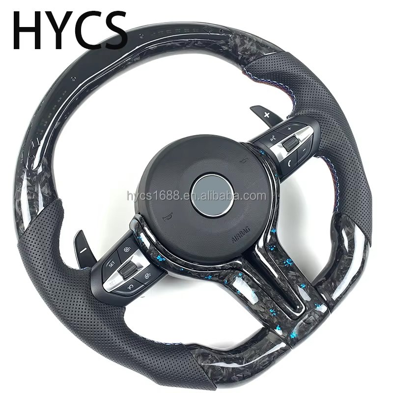 Custom Car Interior Accessories Forged LED Carbon Fiber Steering Wheel For BMW 3 Series F30 5 Series F10 F Full Series