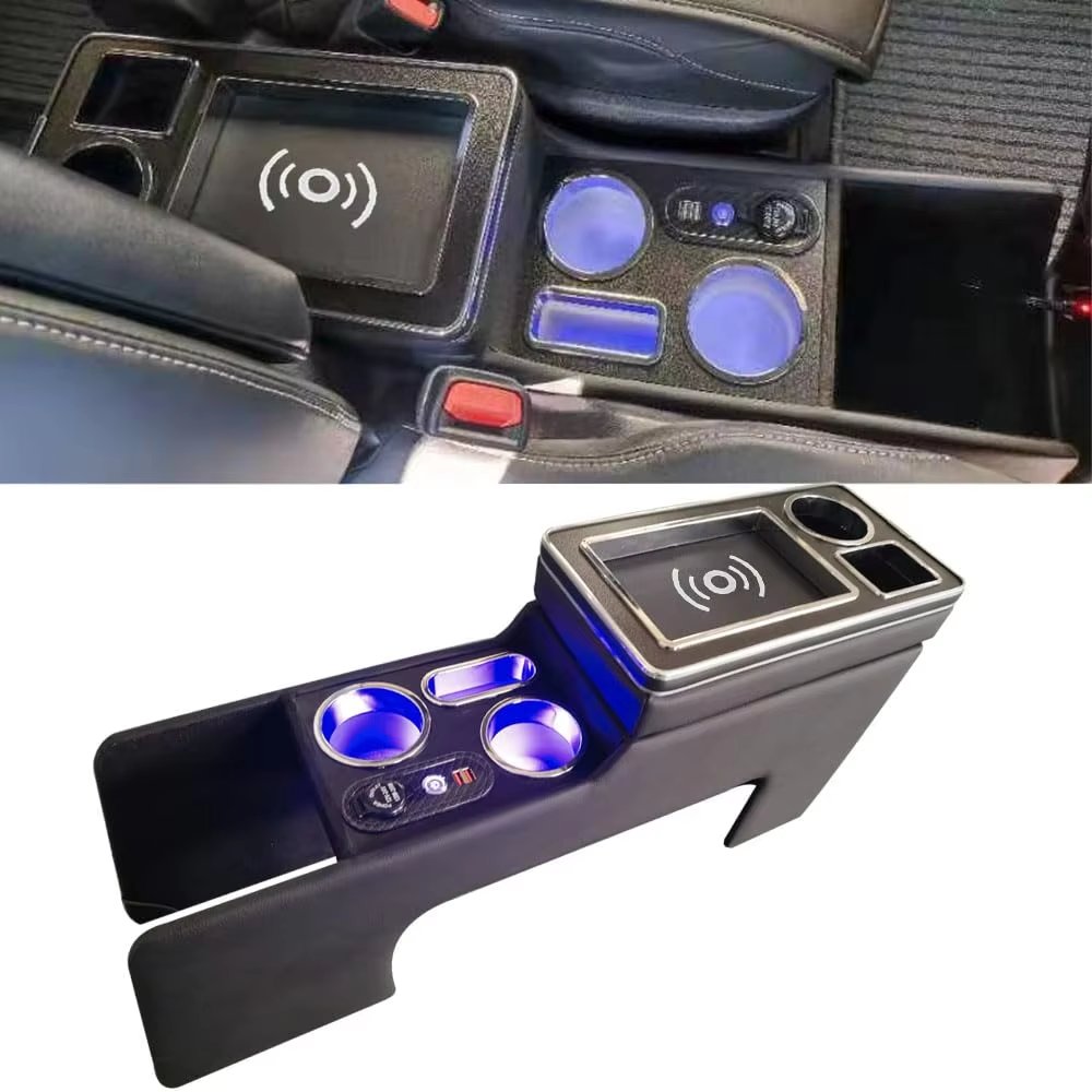 Armrest Box Auto Spec for Odyssey Toyota Voxy Console Box Noah Estima Esquire Console 80 Series Wireless Charging Storage Box
