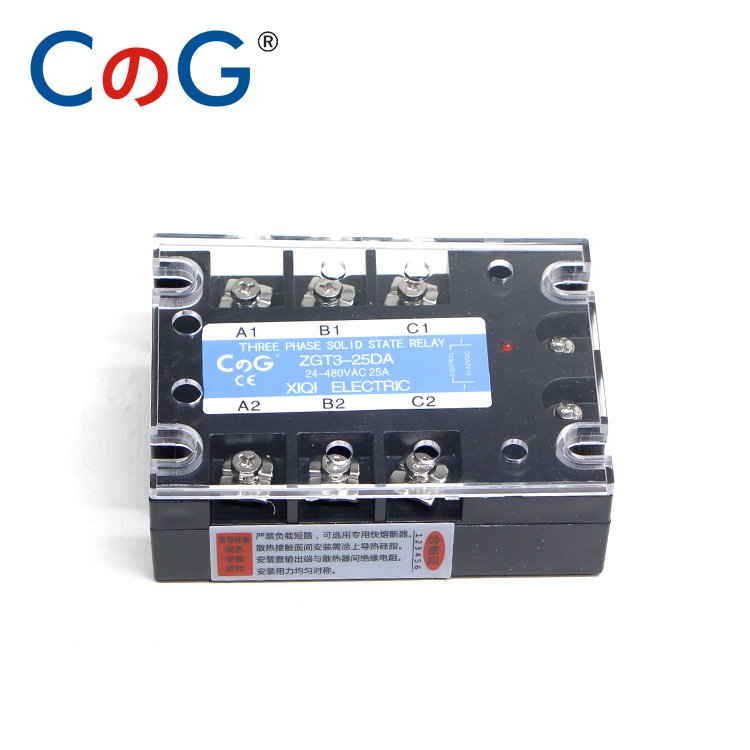 CG ZGT3-25DA Three Phase Solid State Relay Input Voltage 80-250VAC Output Voltage 24-480VAC 25A SSR