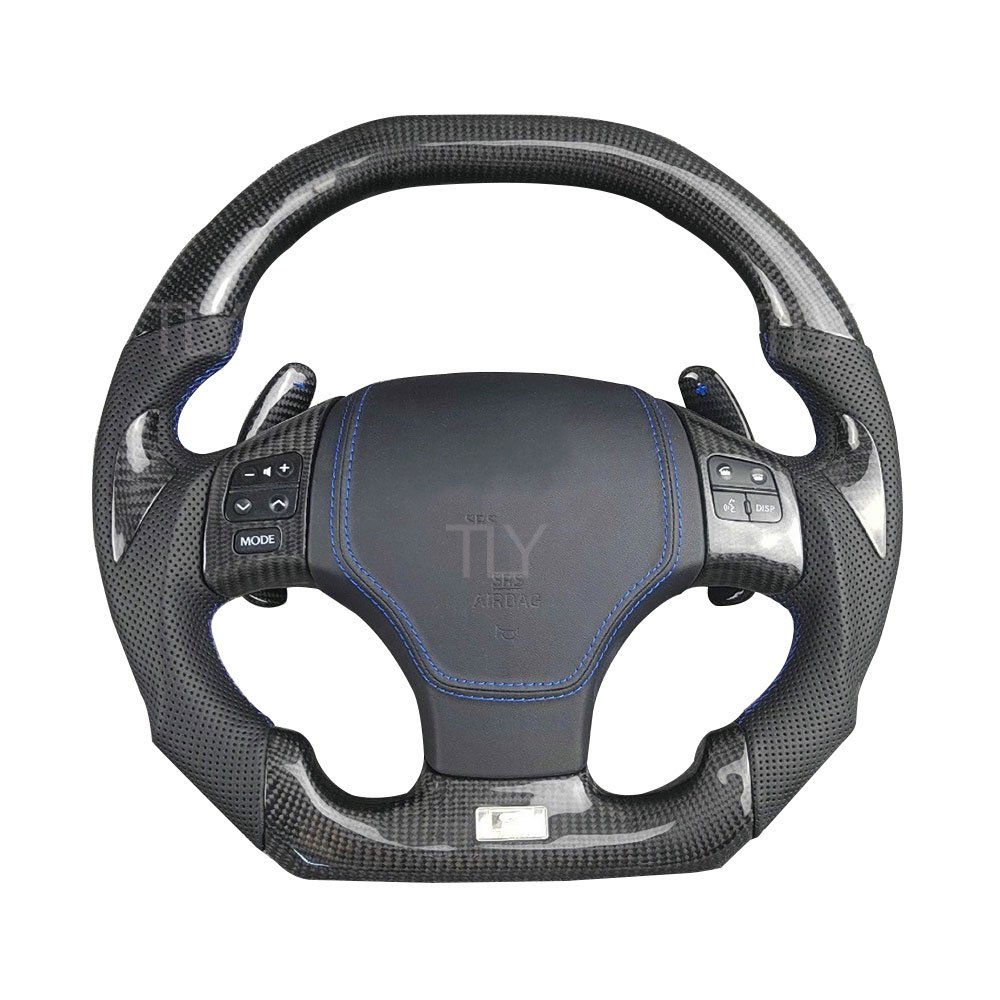 For Lexus IS ISF IS250 IS300 Car Interior Accessories Customized Black Perforated Leather Carbon Fiber Steering Wheel
