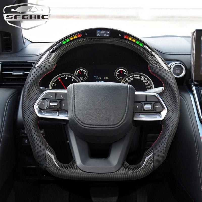 LED Performance Carbon Fiber Steering Wheel Fit For Toyota Innova Hilux Revo Fortuner 2014 2015 2016 2017 2018 2019