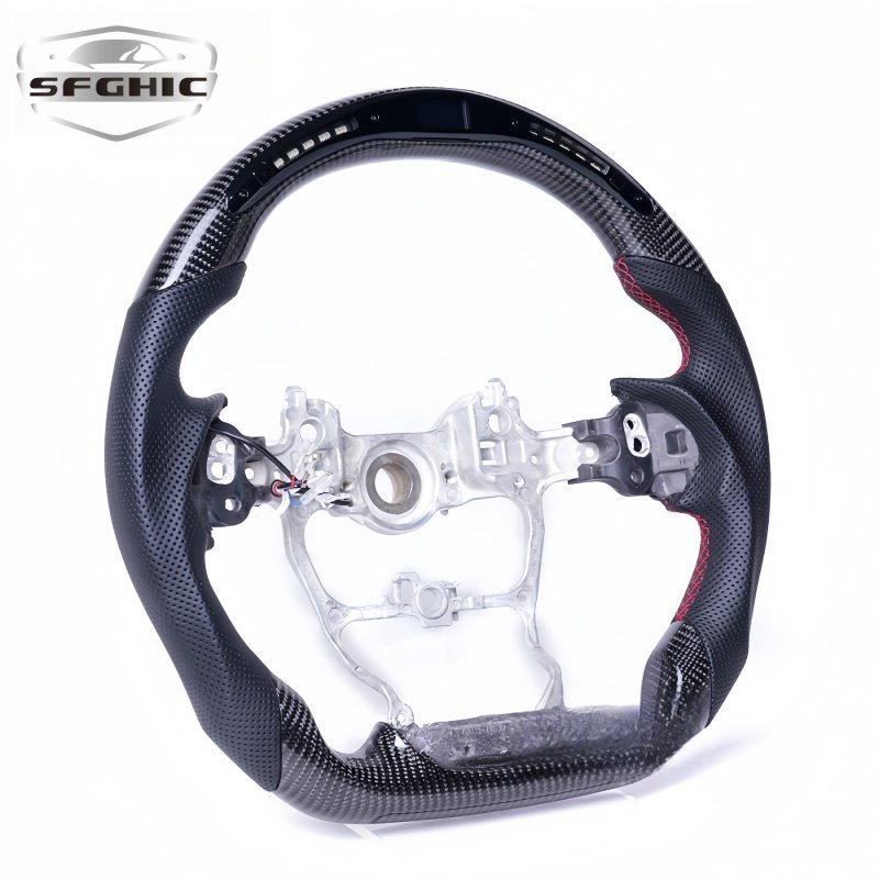 LED Performance Carbon Fiber Steering Wheel Fit For Toyota Innova Hilux Revo Fortuner 2014 2015 2016 2017 2018 2019