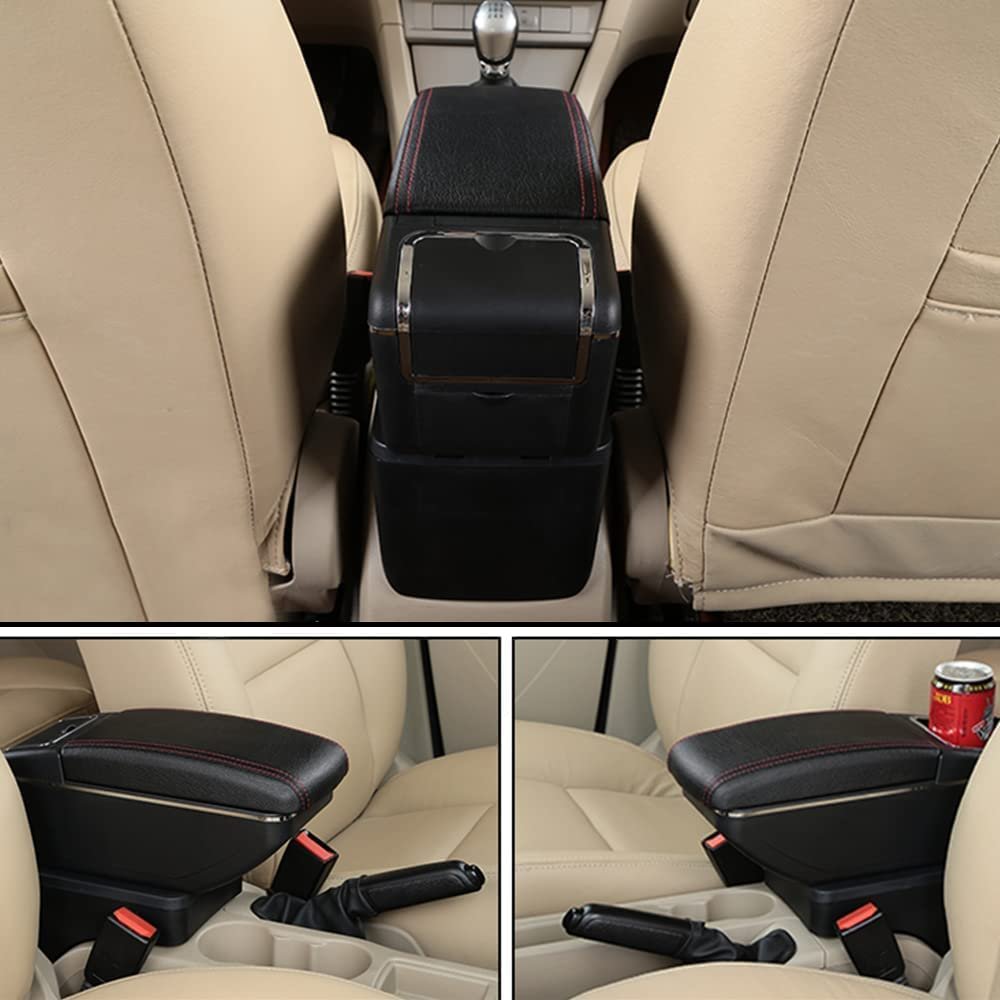 Car Armrest Box Center Console Organizer Storage with Cup Holder Car Interior Accessories Car Armrest Box for KIA Rio 2012-2016