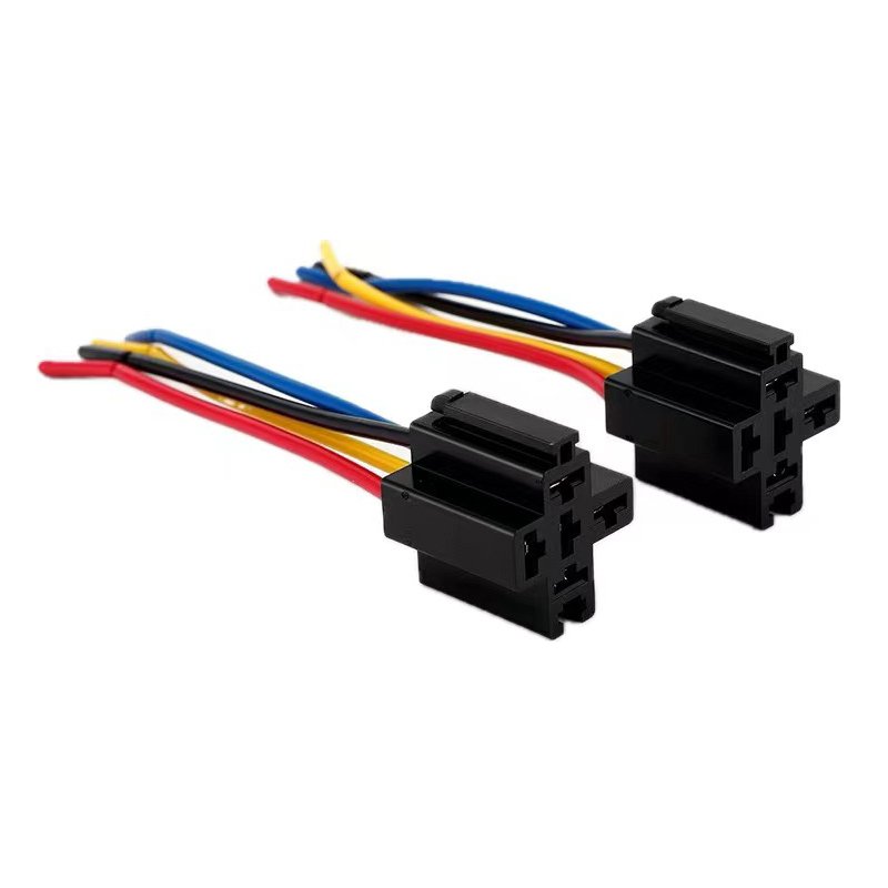 Relay Universal Socket 40A with Wire Socket One Cross plum Blossom Type Automotive Relay Socket
